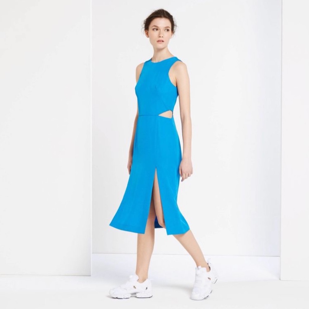 NWT SANDRO PARIS Romea Cutout Dress in Blue size 4